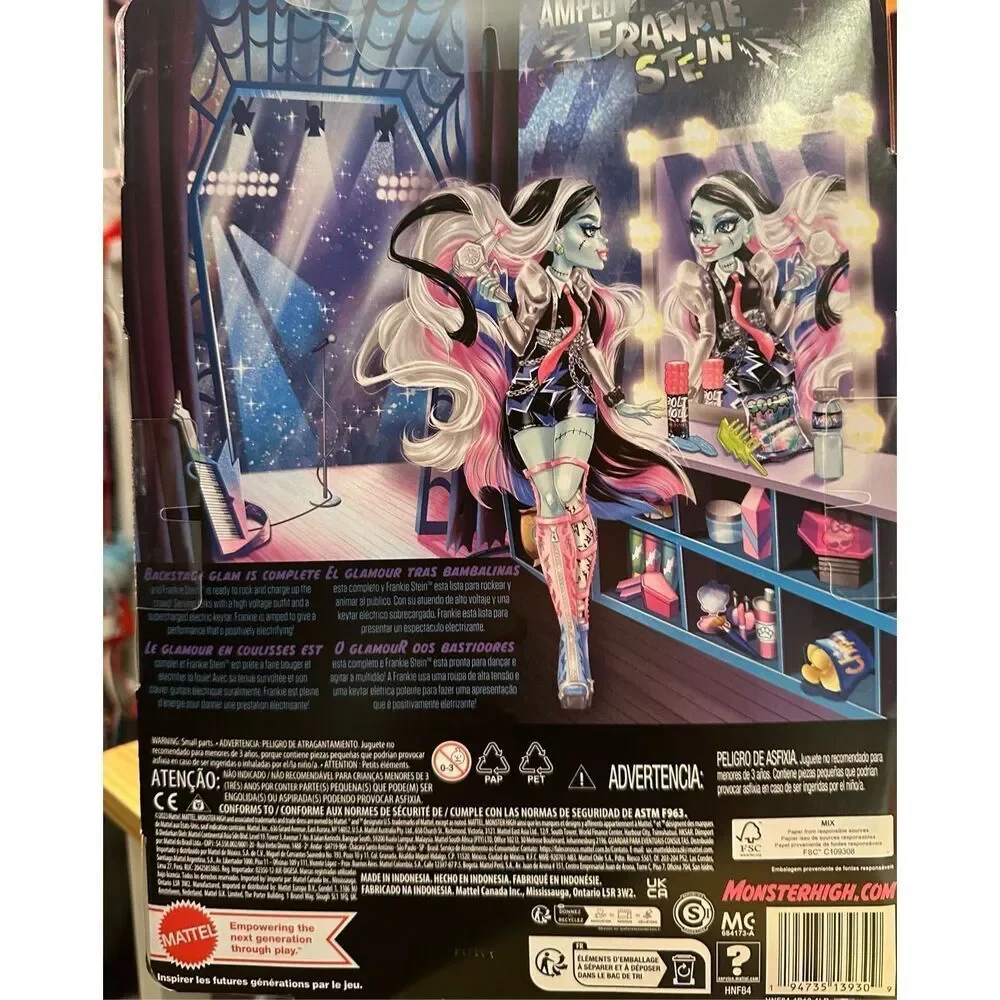 Monster High Doll, Amped Up Frankie Stein Rockstar NIB